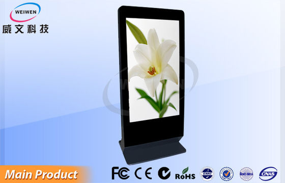 47 &quot;کج تنهایی علامت های دیجیتال / طبقه ایستاده ال سی دی های تبلیغاتی بستر های نرم افزاری HDMI
